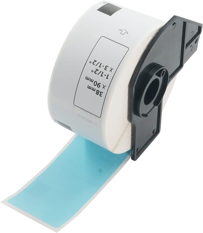 BETCKEY - Large Address Labels Replacement for Brother DK-1208 (1.4 in x 3.5 in), Compatible with Brother QL Label Printers [1 Rolls/400 Labels, Light Blue]