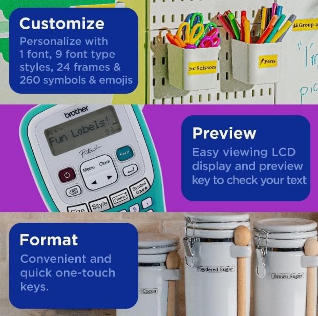 Brother P-Touch PTH103W Handheld Personal Label Maker with Tape, New, 1 Piece