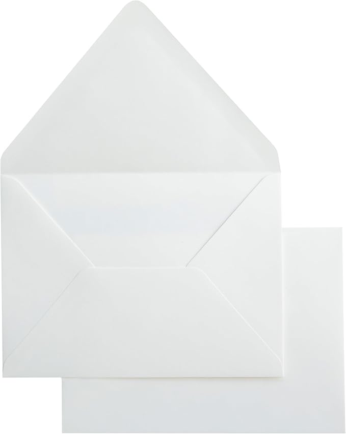 PONATIA 50PCS A7 Euro Flap Envelopes, 5.25 x 7.25'' Liner Envelope For 5x7'' Weddings Invitation Cards, Christmas Gift Cards, Acrylic Invitations, Photos (Ivory (No Liner))