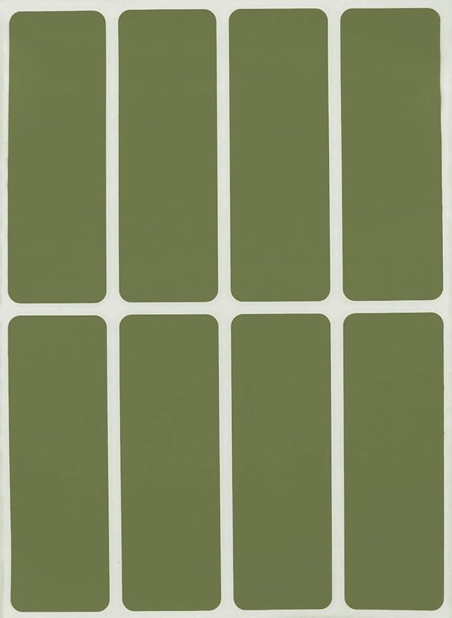 Rectangular Sticker Labels 3x1 inch (75mm x 25mm) Olive Labeling Sticker Sheets 864 - Pack by Royal Green