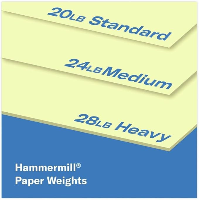Hammermill Colored Paper, 20 lb Canary Printer Paper, 8.5 x 11-10 Ream (5,000 Sheets) - Made in the USA, Pastel Paper, 103341C