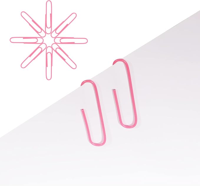 Pink Jumbo Paper Clips, 265pcs 2 Inch Paperclips, Large Pape Clips | for Paperwork Ideal for Home, School and Office Use (2 in, Pink)
