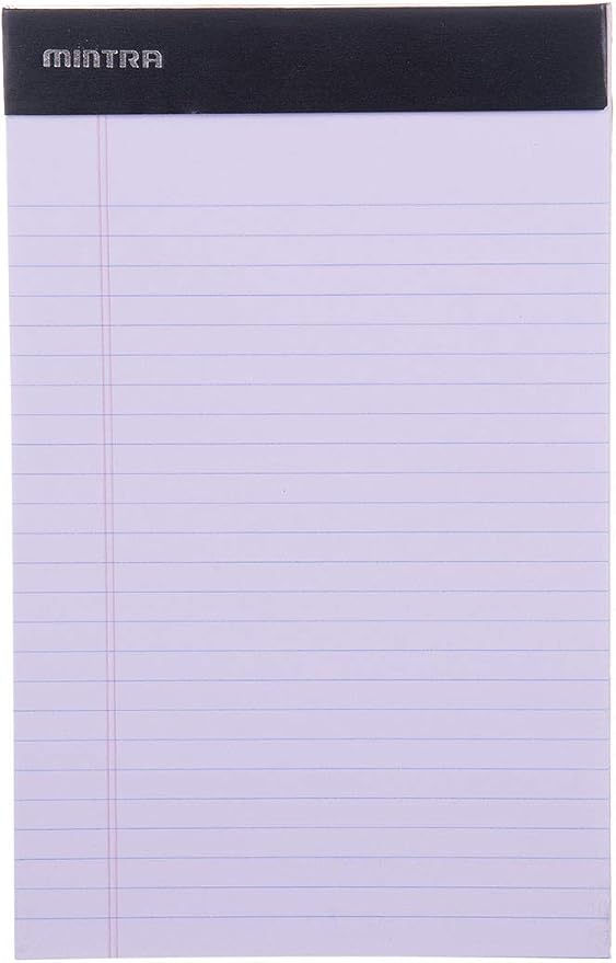 Mintra Office Colorful Legal Pads - Includes 2 Blue, 2 Pink, and, 2 Green Writing Pads, Micro Perforated Lined Sheets, Ideal for Professional & Personal Use, 5"x8" Narrow Ruled, 6 pack Basic Pastel