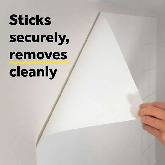 Post-it Dry Erase Whiteboard Film Surface for Walls, Doors, Tables, Chalkboards, Whiteboards, and More, Removable, Stain-Proof, Easy Installation, 8 x 4 ft Roll (DEF8x4)
