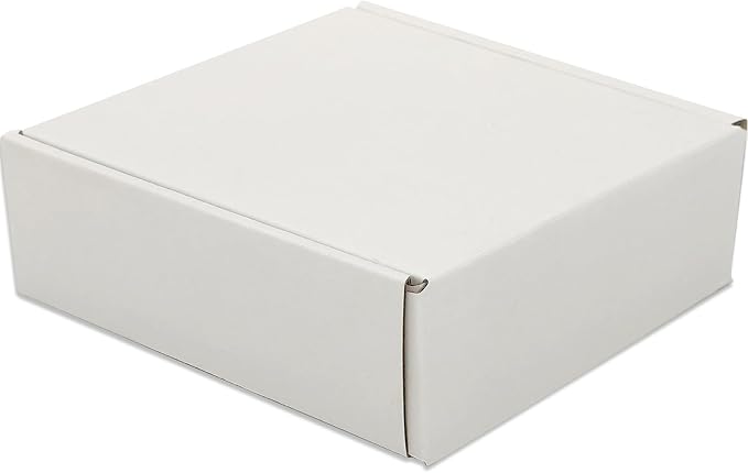 8x8x4 Shipping Boxes Set of 25, White Mailer Corrugated Cardboard Box | for Packaging, Literature, Packing, Mailing, Storage, Small Business, Moving, Gift, Supplies, Quick Fold, Tab Locking