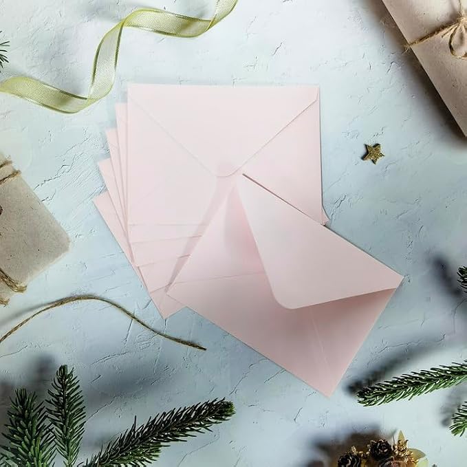 100 Pack 4x6 Envelopes for invitations, Pink A6 Envelope, Photo Envelopes Used for Graduation, Wedding, Baby Shower