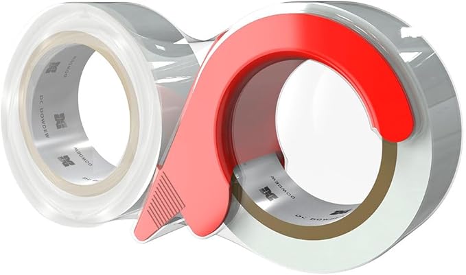[110 Total Yards] Clear Packing Tape with Dispenser [2 Pack] Packaging Tape 1.88 Inch x 55 yd Refill Rolls for Shipping Mailing Moving
