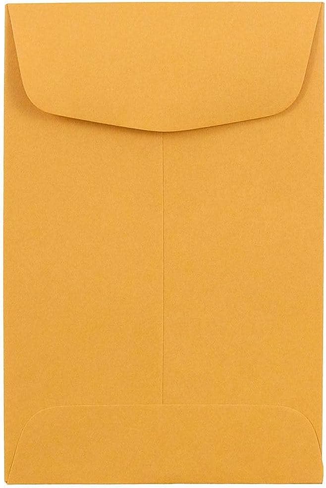 JAM PAPER #4 Coin Business Commercial Envelopes - 3 x 4 1/2 - Brown Kraft Manila - 100/Pack