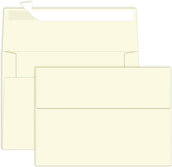 4x6 Envelopes For Invitation (50, Cream, A6) | A4 Envelope cream 50 pack 4x6 card Envelopes for wedding, greeting cards,baby shower,photos,birthday
