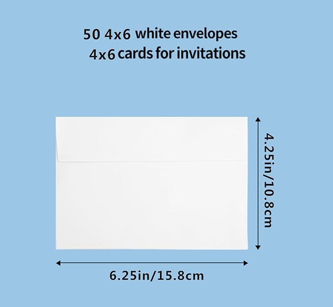 100 Pack 4x6 Envelopes - Self Seal White A4 Envelopes for Invitations, Weddings, Greeting Cards & Mailing