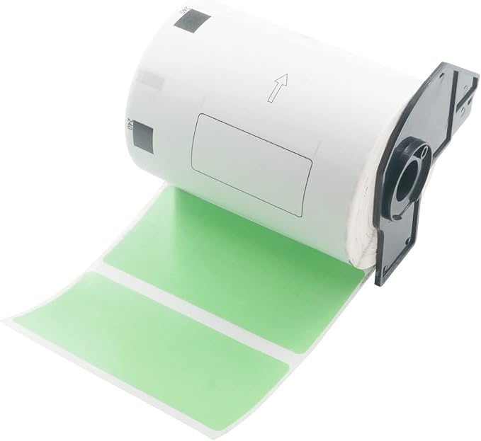 BETCKEY - Large Multi-Purpose Labels Replacement for Brother DK-1240 (4 in x 2 in), Compatible with Brother QL Label Printers [1 Rolls/600 Labels, Green]