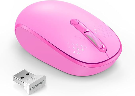 TECKNET Compact Ambidextrous Wireless Mouse for Laptop | 2.4G Quiet Computer Mouse with USB Receiver, 3 Adjustable DPI Portable Cordless Mice for Chromebook, Laptop, PC, Mac