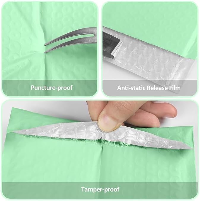 ProLine Bubble Mailers 8.5x12" Green Ash Bubble Mailer, Self Seal Padded Envelopes Gifts Mailing Envelopes Bubble Padded, Bubble Envelopes for Shipping, Usable Size 8.5x11" (10)