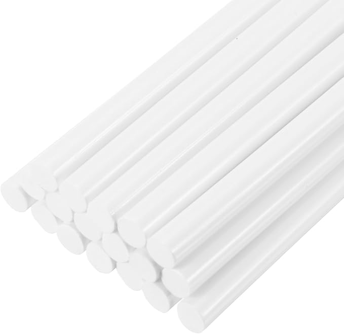 PATIKIL Hot Glue Sticks for Glue Gun, 20 Pcs Colored Hot Melt Adhesive Glue Sticks Bulk for DIY Projects Craft Art Decoration Home Repairs, White (3.9" x 0.28")