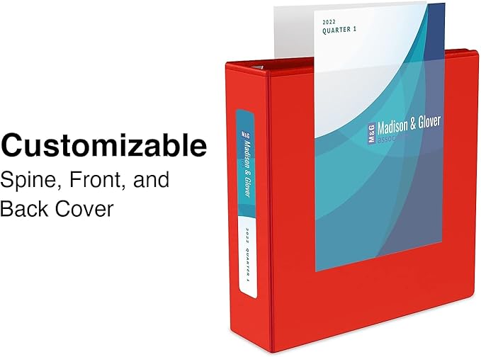 Staples Heavy-Duty 5-Inch D-Ring View Binder, Extra Large Capacity Holds Up to 1,000 Sheets, Red, for Office & Archiving