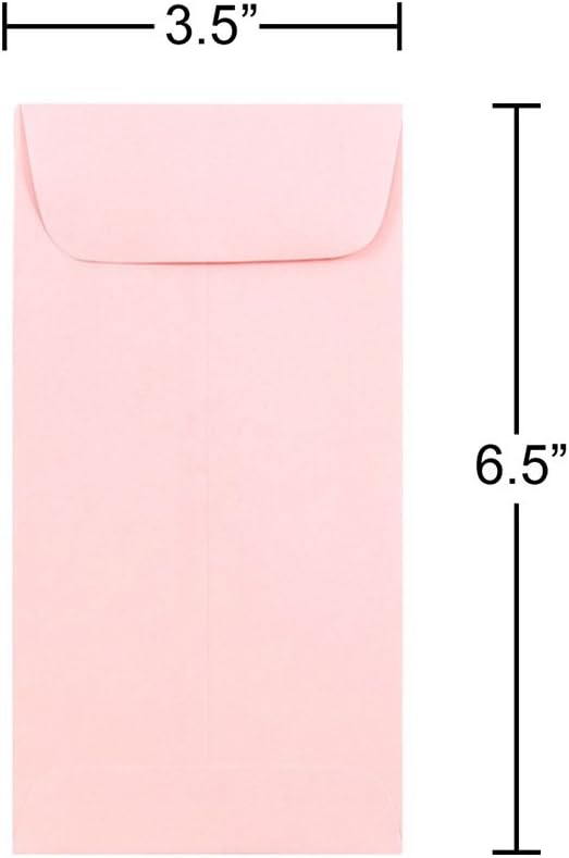 JAM PAPER #7 Coin Business Premium Envelopes - 3 1/2 x 6 1/2 - Baby Pink Pastel - 50/Pack
