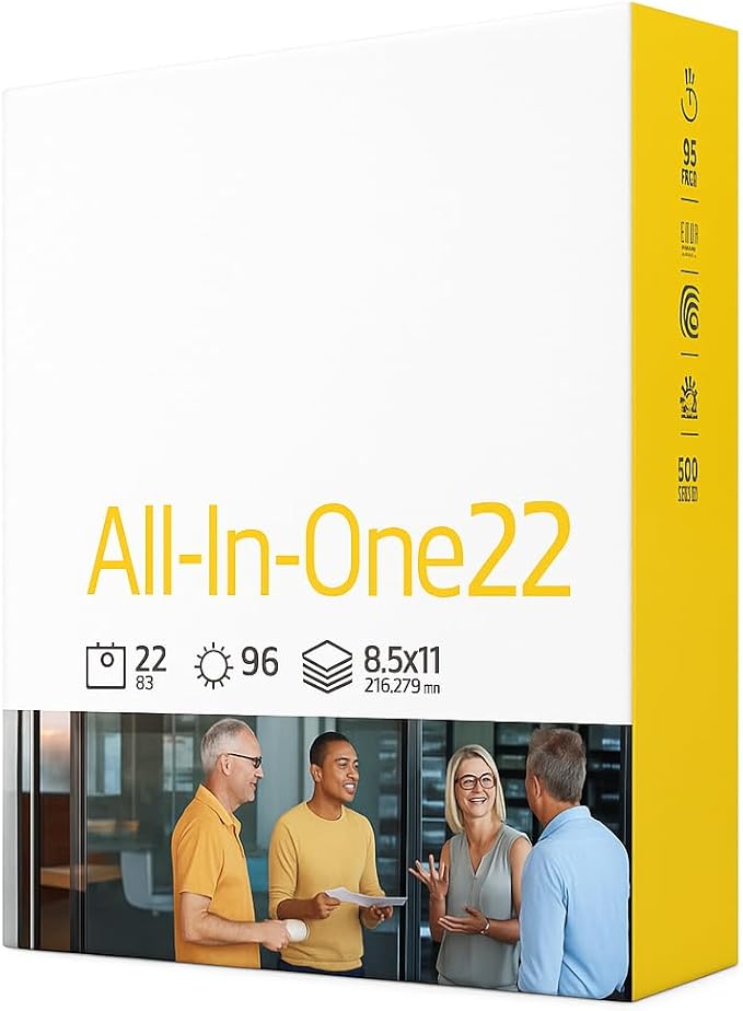 Premium All-in-One Copy Paper, 8.5" x 11", 22 lb, 96 Bright, White, Smooth Finish, Designed to Reduce Jams, Multi-Purpose Printer Paper – 500 Sheets