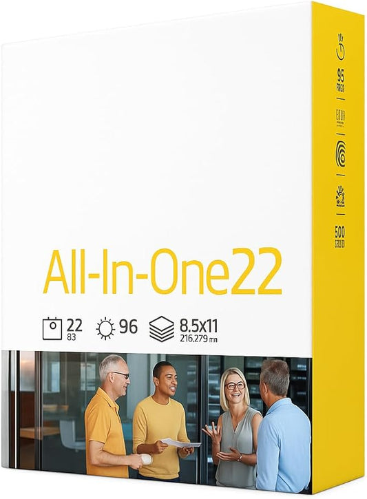 Premium All-in-One Copy Paper, 8.5" x 11", 22 lb, 96 Bright, White, Smooth Finish, Designed to Reduce Jams, Multi-Purpose Printer Paper – 500 Sheets