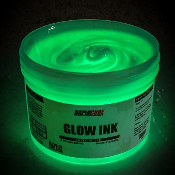Rapid Cure® Screen Printing Ink Glow in The Dark (Gallon - 128oz.) - Plastisol Ink for Screen Printing, Fast Curing Fabric Paint - Screen Print Direct®, USA Made
