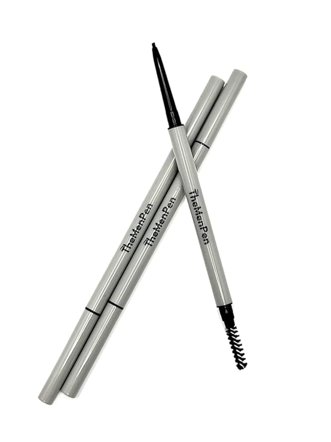 The Men Pen - Waterproof Eyebrow Pen | Beard Filler for Men | Microblading Eyebrow Pen | Hair Filler | Anti-Smudge | Mustache, Beard & Eyebrow Filler | Grey (Pack of 3)