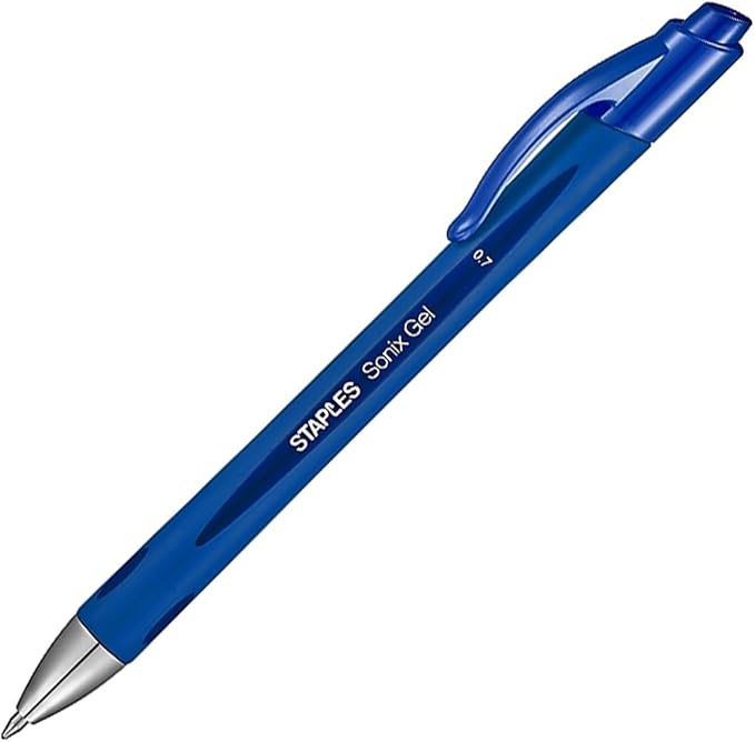 STAPLES Retractable Gel Pens, Medium Point 0.7mm, Blue Ink, 36 Pack – Sonix Smooth‑Writing Gel Pens for Office & School Use
