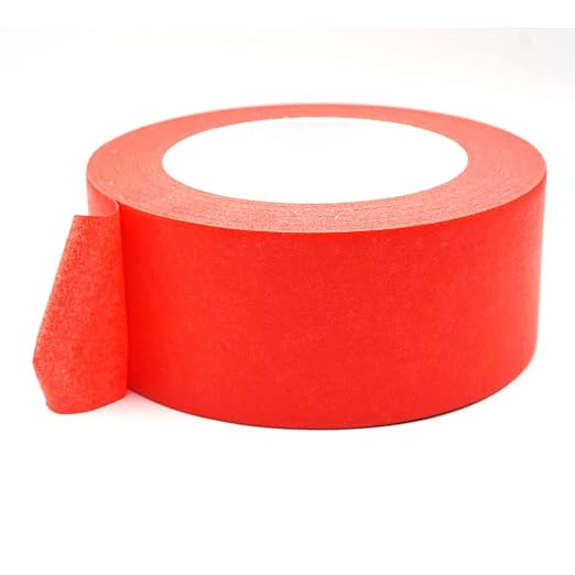 Red Painters Tape 2 inch Wide, Red Masking Tape 2 inch x 55 Yards Paper Tape for Arts DIY Crafts Painting Labeling Decoration School Projects Home Office
