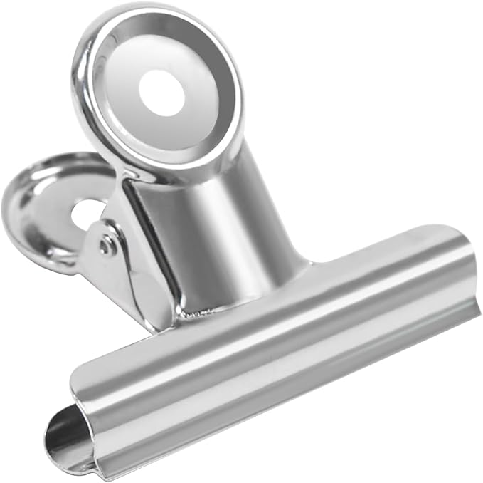 Coideal Large Bulldog Binder Paper Clips, 12 Pack Big Metal Bull Clips Silver Hinge Clip Clamps for Files Crafts, Food Bags, Drawing, Photo at Kitchen & Office (2 1/2 Inch)
