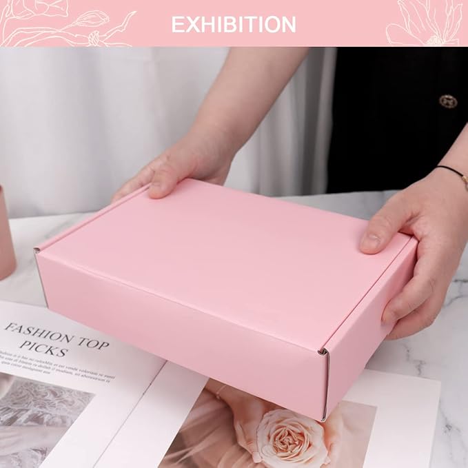 Shipping Boxes for Packaging 9x6x2", 20 Pack Pink Cardboard Boxes for Mailing, Shipping Mailer Boxes Medium for Small Business