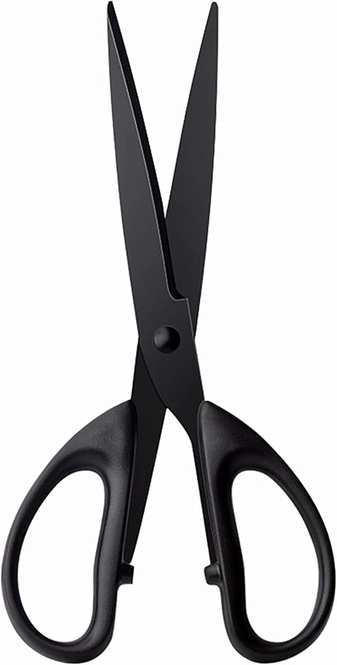 AxeWoodz Black Office Scissors 7 Inch All Purpose Sharp Scissor Stainless Steel Blade Shears Straight ABS Handle Shear for Paper, DIY Craft, Office, School, Home