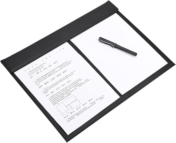 18''x14'' Large Rectangle A3 Desk Writing & Drawing Desk Pad &Board Table Protector Mat with Paper Clip on Top Black