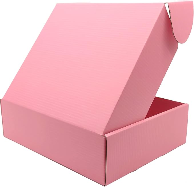 10x8x3 Shipping Boxes Pink Mailer Corrugated Cardboard Box Set of 25 | for Packaging, Literature, Packing, Mailing, Storage, Small Business, Moving, Gift, Supplies, Quick Fold, Tab Locking
