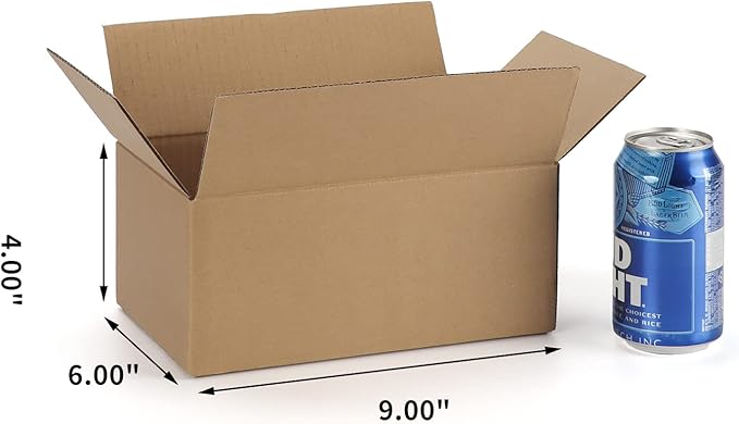 CRUGLA 9x6x4 Shipping Boxes for Small Business, Cardboard Corrugated Mailing Packaging Box, 25 Packs