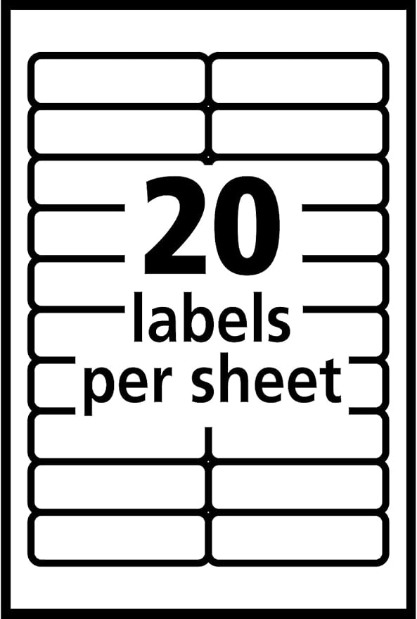 Avery Self-Adhesive Removable Labels, 0.5 x 1.75 Inches, White, 840 per Pack (05422)- Pack of 2