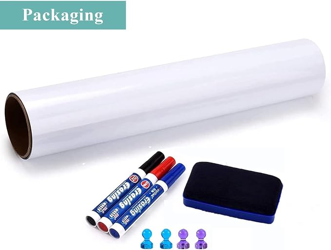 Large Self-Adhesive Whiteboard Sticker: Cover Walls for Big Ideas | Peel-and-Stick Sheet with No-Ghosting Surface - 48" x 36" Magnet-Receptive Dry Erase Film for Conference Rooms & Classrooms