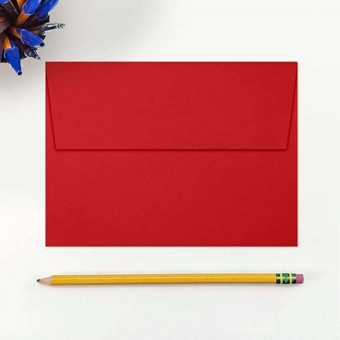 LUXPaper A7 Invitation Envelopes | Peel & Press | 5 1/4" x 7 1/4" | Ruby Red | 80lb. Text | 50 Qty