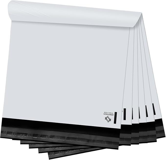 White Poly Mailers 10x13 in, Shipping Bags, 200 Pcs | Shipping bags for clothes and mailing envelopes for packing shirts, apparel, and fabric accessories.