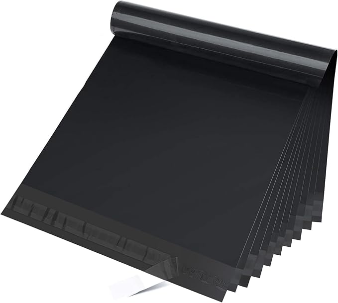 Fuxury 10x13 100 Pcs Black Poly Mailers Shipping Envelopes, Self-Sealing Envelopes, Boutique Custom Bags, Enhanced Durability Multipurpose Envelope, Keep Items Safe & Protected