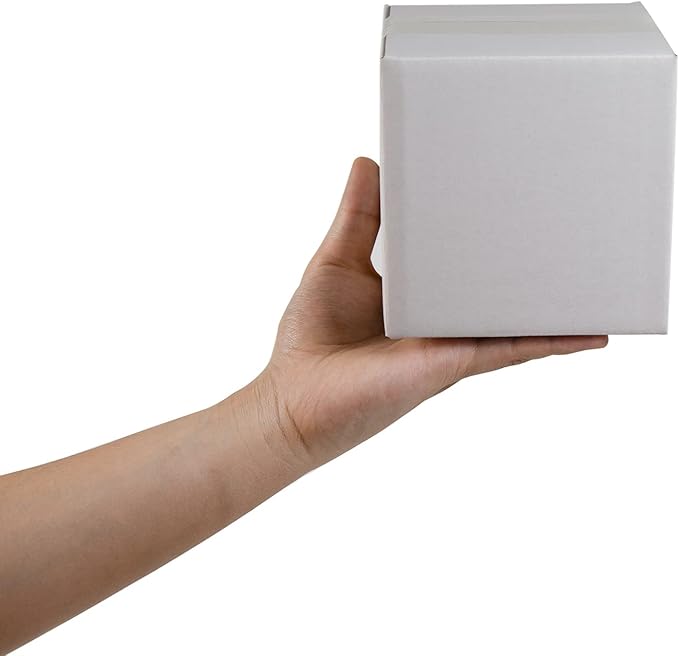 White Shipping Boxes 5x5x5 Inches Small Corrugated Cardboard Boxes, 25 Pack