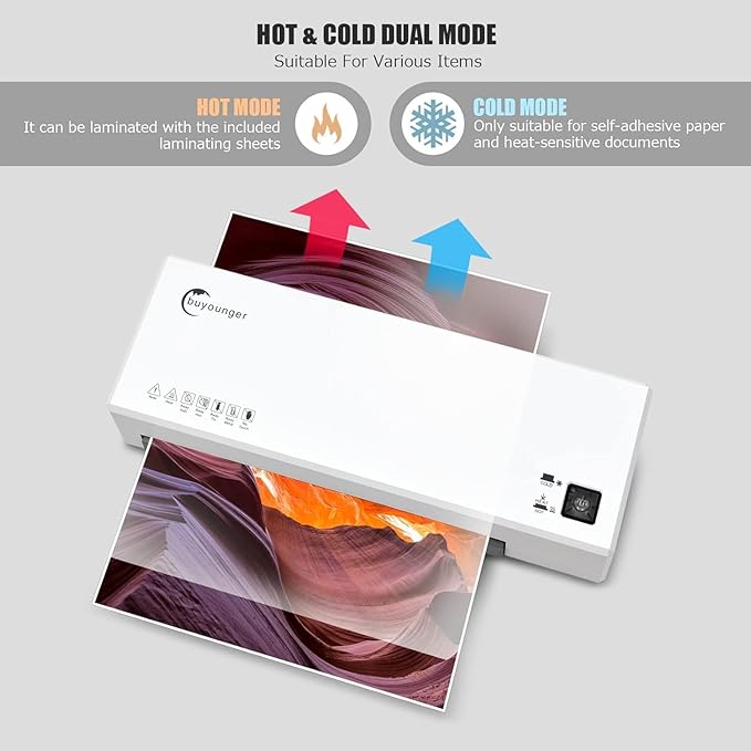 Laminator Machine with 40 Laminating Sheets, A4 Laminator Thermal and Cold with Paper Trimmer & Corner Rounder, 9 Inch Laminating Machine for Home School Office