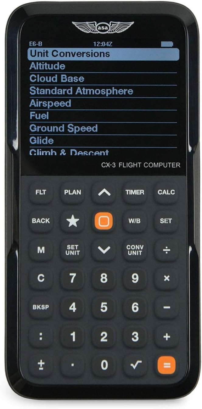 ASA CX-3 Flight Computer – Advanced Electronic E6B for Accurate Flight Planning and FAA Exam Preparation