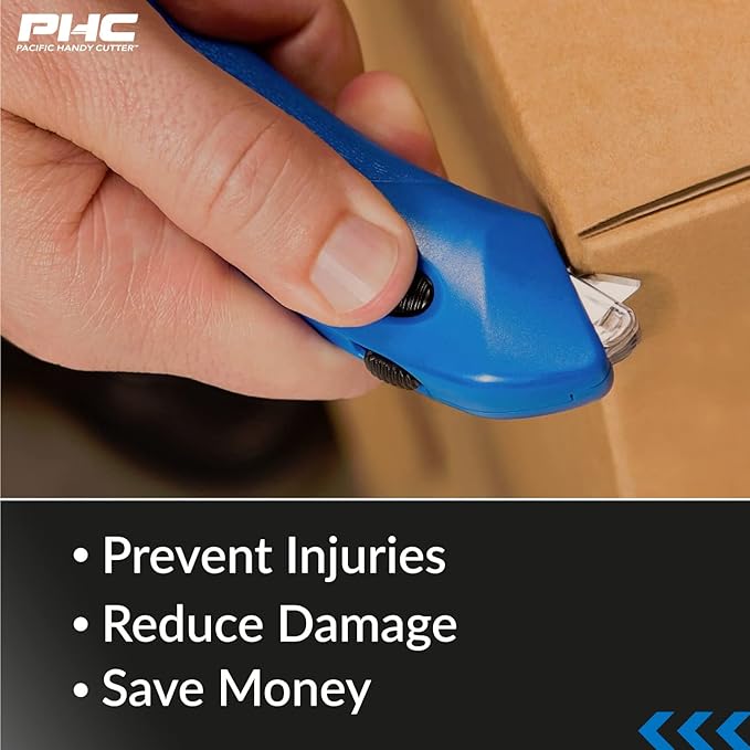 Pacific Handy Cutter RSC-432 Restaurant Safety Cutter with Auto-Locking Safety Hood, Disposable, Food-Safe NSF Certified Safety Box Cutter (Pack of 2)