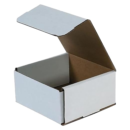 Aviditi White Corrugated Cardboard Mailing Boxes, 8" x 8" x 4" (Pack of 50) Crush-Proof Mailers, Small Cardboard Boxes for Shipping, Packing, Moving, and Storage