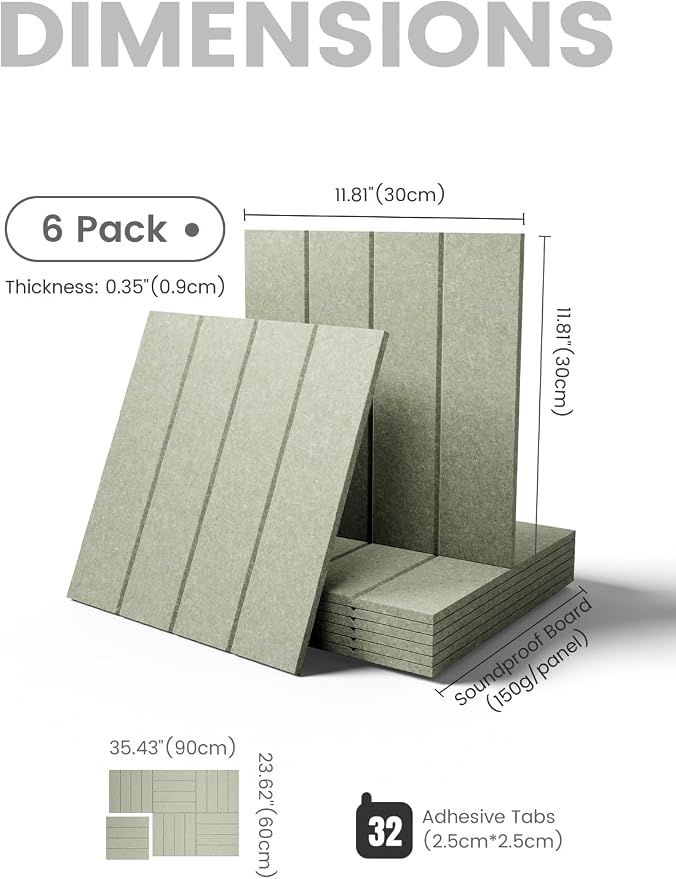 Fluxynara Felt Bulletin Board & Cork Board Alternative, Sage | 36" x 24" Pin board, Removable Adhesive Tabs, Easy Install Without Wall Damage, For Home Office Decor