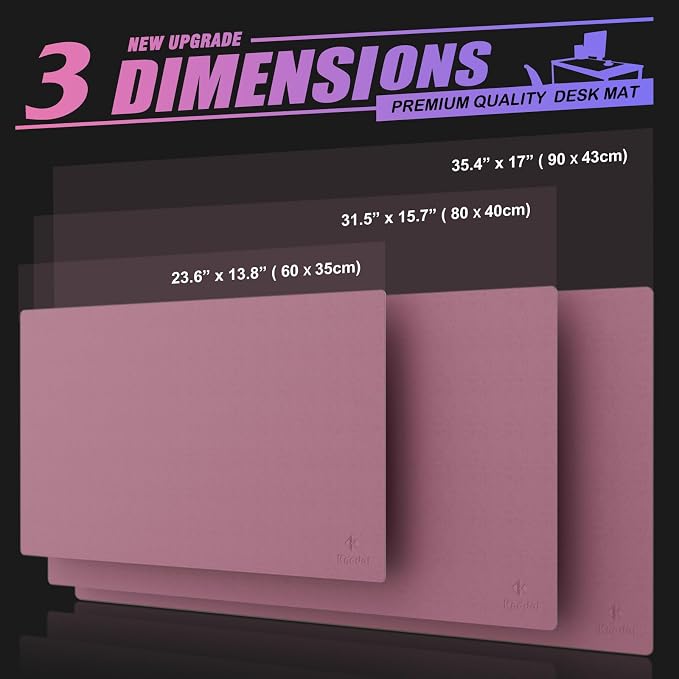 K KNODEL Large Office Desk Mat, Leather Mouse Pad (31.5"x15.7", Purple) | Desk Pad, Keyboard Pad, Computer and Laptop Mat, Desktop Protector and Cover, Writing Pad and Blotter for Home Office