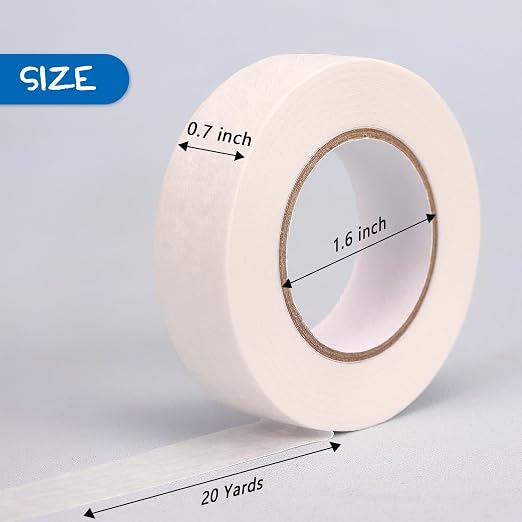 LONGKEY White Masking Tape 8 Rolls, 0.7 Inch x 20 Yards | Premium Quality, Multi-Purpose, Painters Tape for Home, Office & DIY Projects