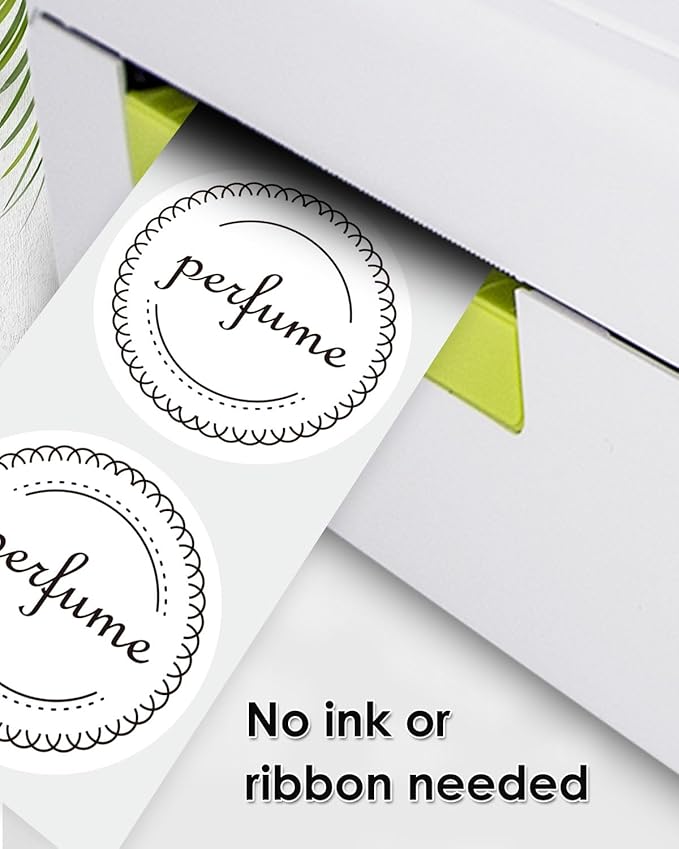 2 Inch (50.8mm x 50.8mm) Round Thermal Sticker Labels, Self-Adhesive Circle Direct Thermal Label, Multi-Purpose Roll Sticker for DIY Logo Design, QR Code, Name Tag, Roll of 500 Labels, White