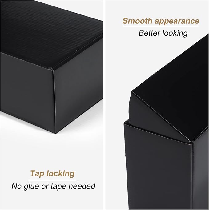 ZBEIVAN 9x6x4 Black Small Shipping Boxes, 20 Packs Corrugated Cardboard Mailer Boxes for Packaging Small Business Mailing Gifts Wrap Boxes with Lids