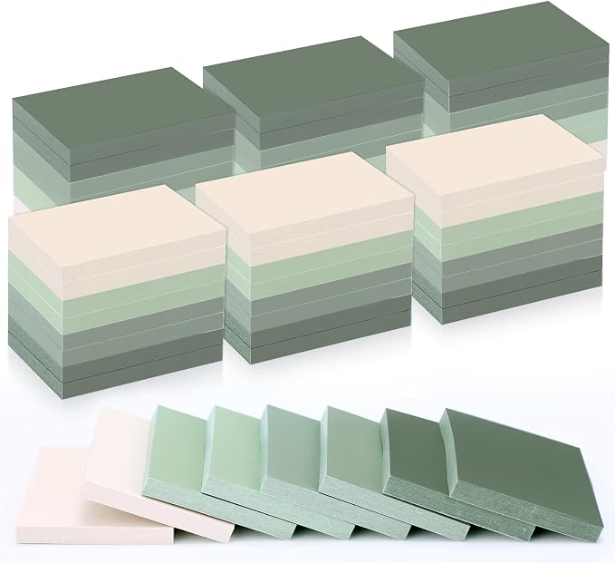 Fainne 60 Pads Sticky Notes Bulk 1.5x2,Simple Style,Green Series,60 Pads | Bulk Mini Posted Pads, 50 Sheets Each, Self Stick Memo Paper for Office School Notebook, Bright Assorted Colors