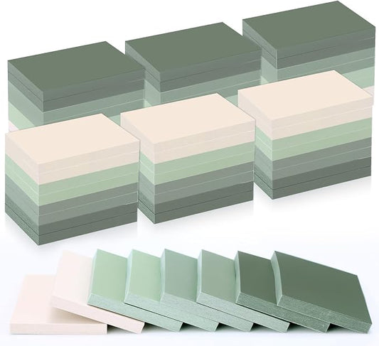 Fainne 60 Pads Sticky Notes Bulk 1.5x2,Simple Style,Green Series,60 Pads | Bulk Mini Posted Pads, 50 Sheets Each, Self Stick Memo Paper for Office School Notebook, Bright Assorted Colors
