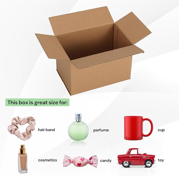 Rempry 30 Pack 6x4x4 Shipping Boxes Brown, Small Corrugated Cardboard Box for Mailing, Packaging Small Business, Kraft Mailer Gift Boxes